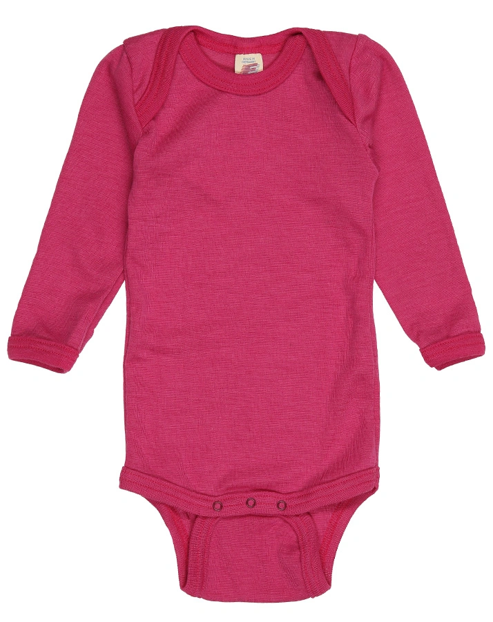 Woll-Langarmbody BASIC BABY in himbeere