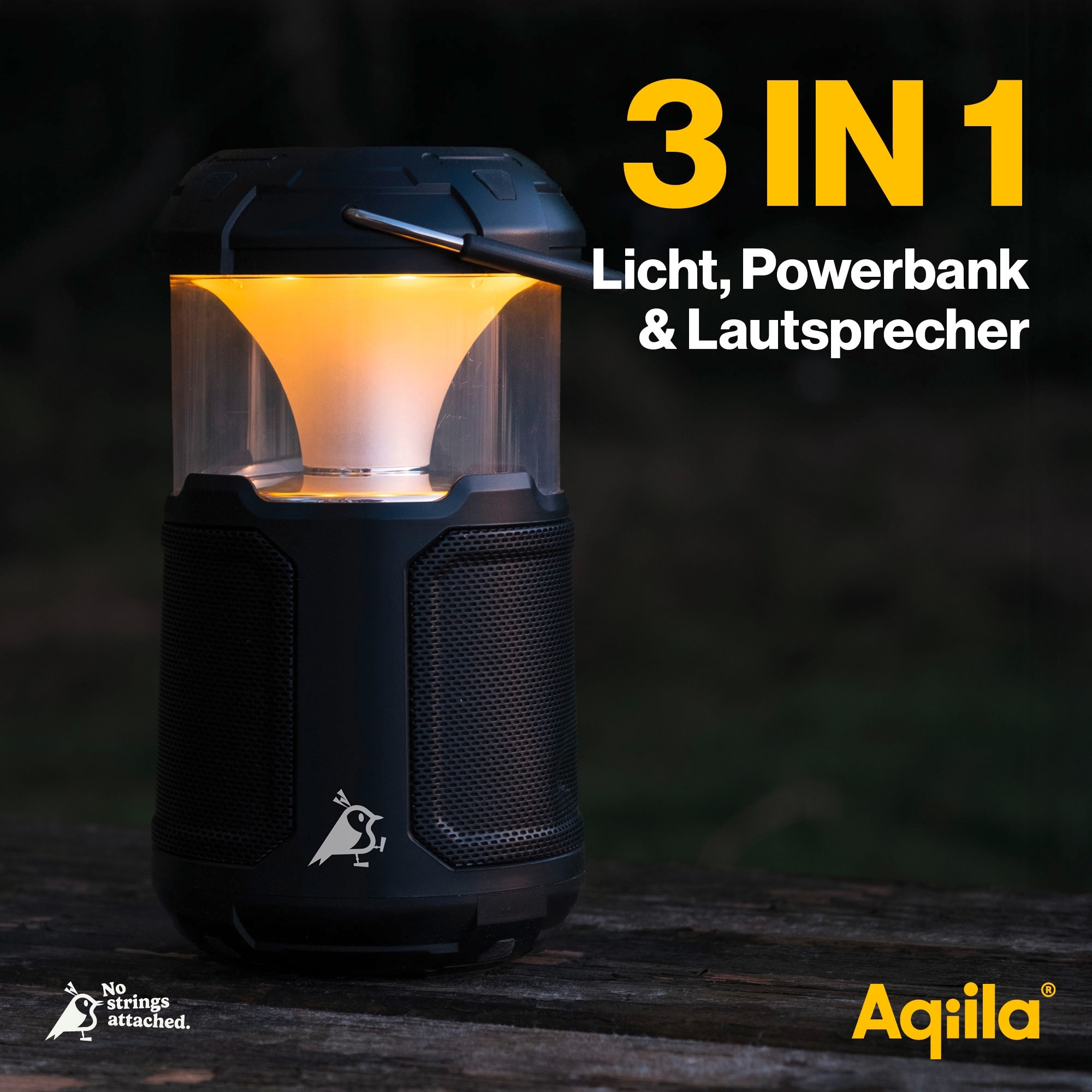 Aqiila Soundbird B10 3 in 1 Lampe, Lautsprecher und Powerbank 10000 mAh