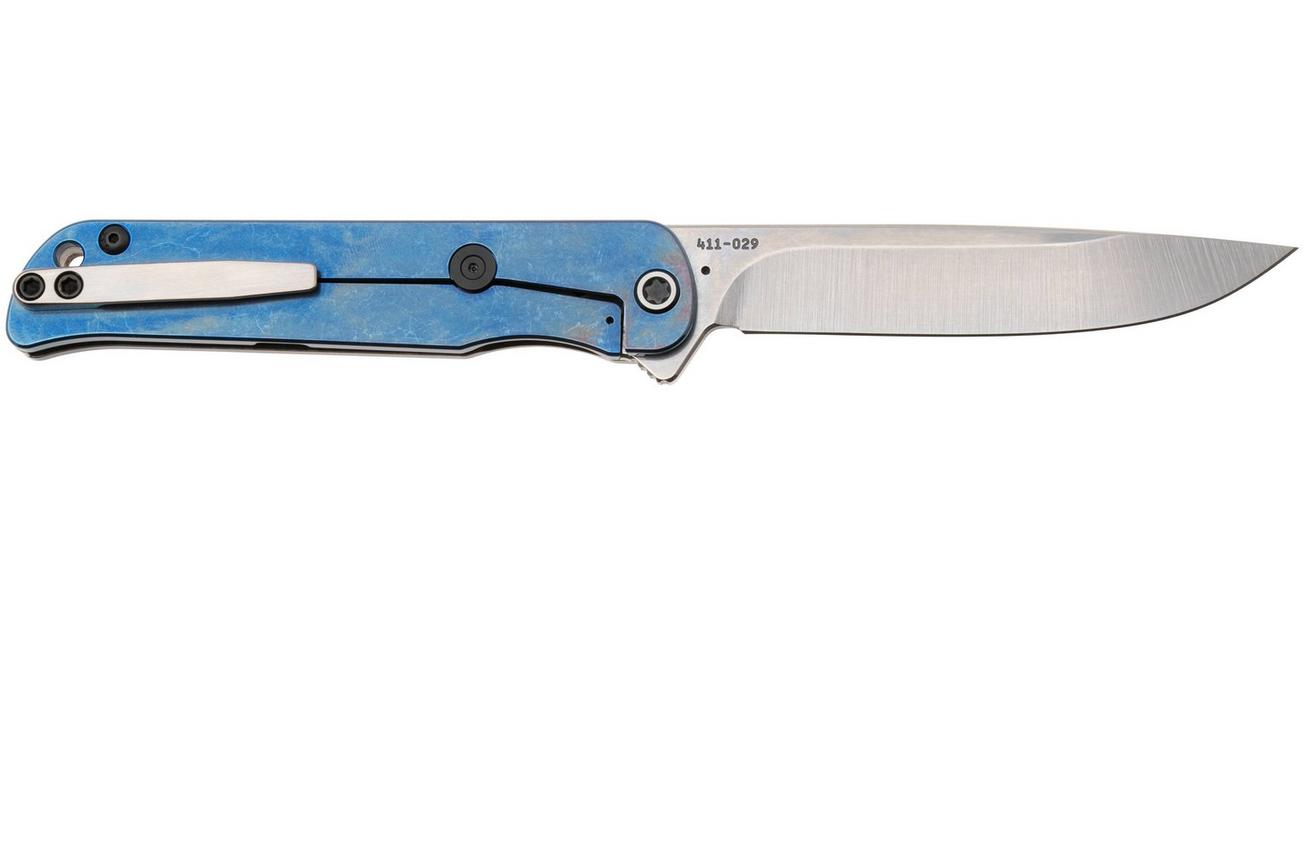 Medford T-Bone 25-TB-01, Tumbled S45VN Droppoint, Acid Etched Flamed Titanium Handle, Black G10 Inlay, Black/Silver Hardware zakmes