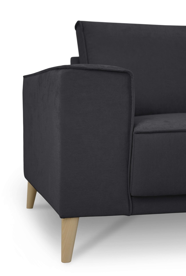 GOODproduct Ecksofa »Oland Skandi, weicher Chenille-Stoff« L-Form, 289 cm, Wellenunterfederung, Skandi-Design, Massivholzfüsse