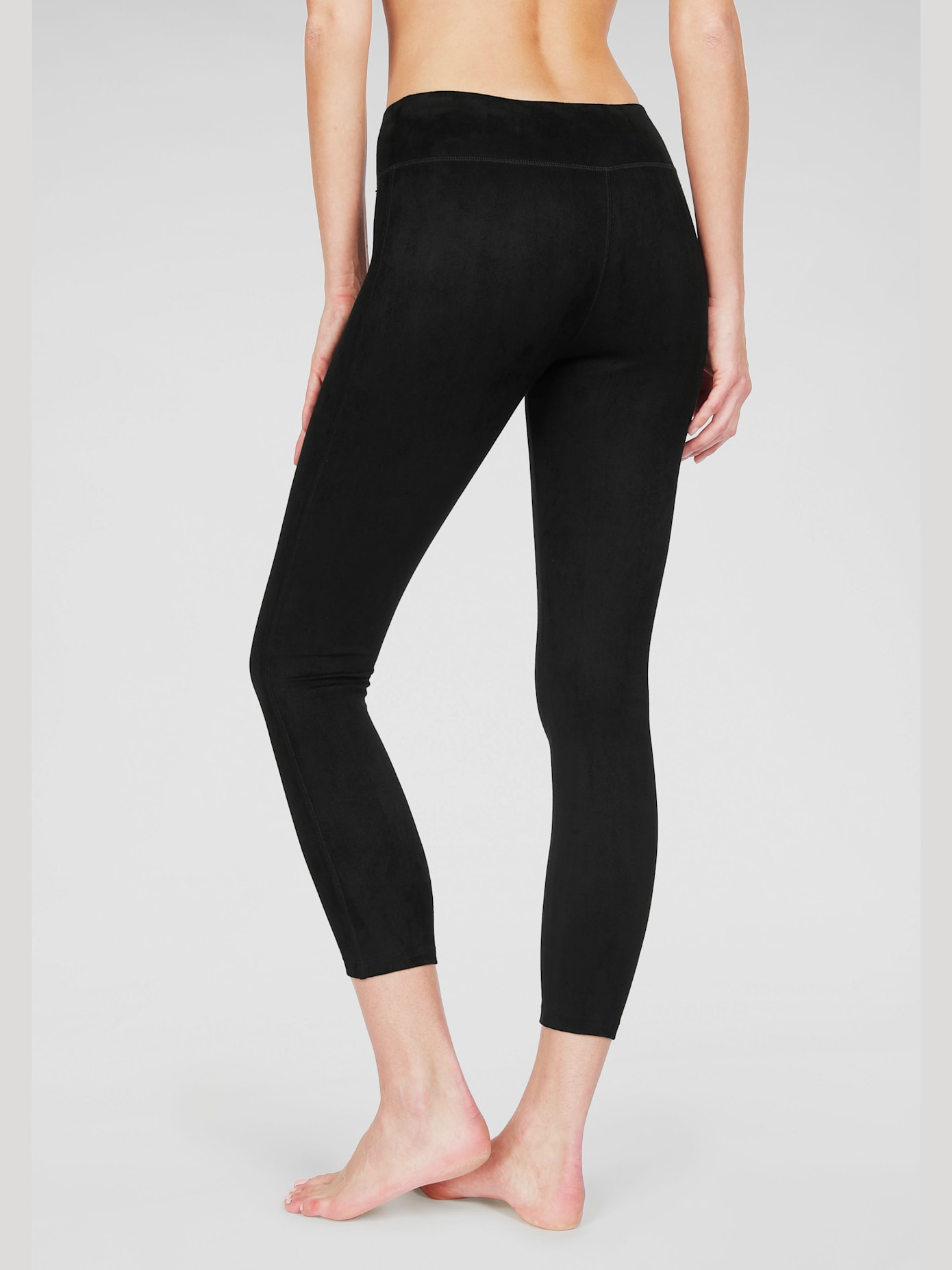 Legging imitation cuir velours