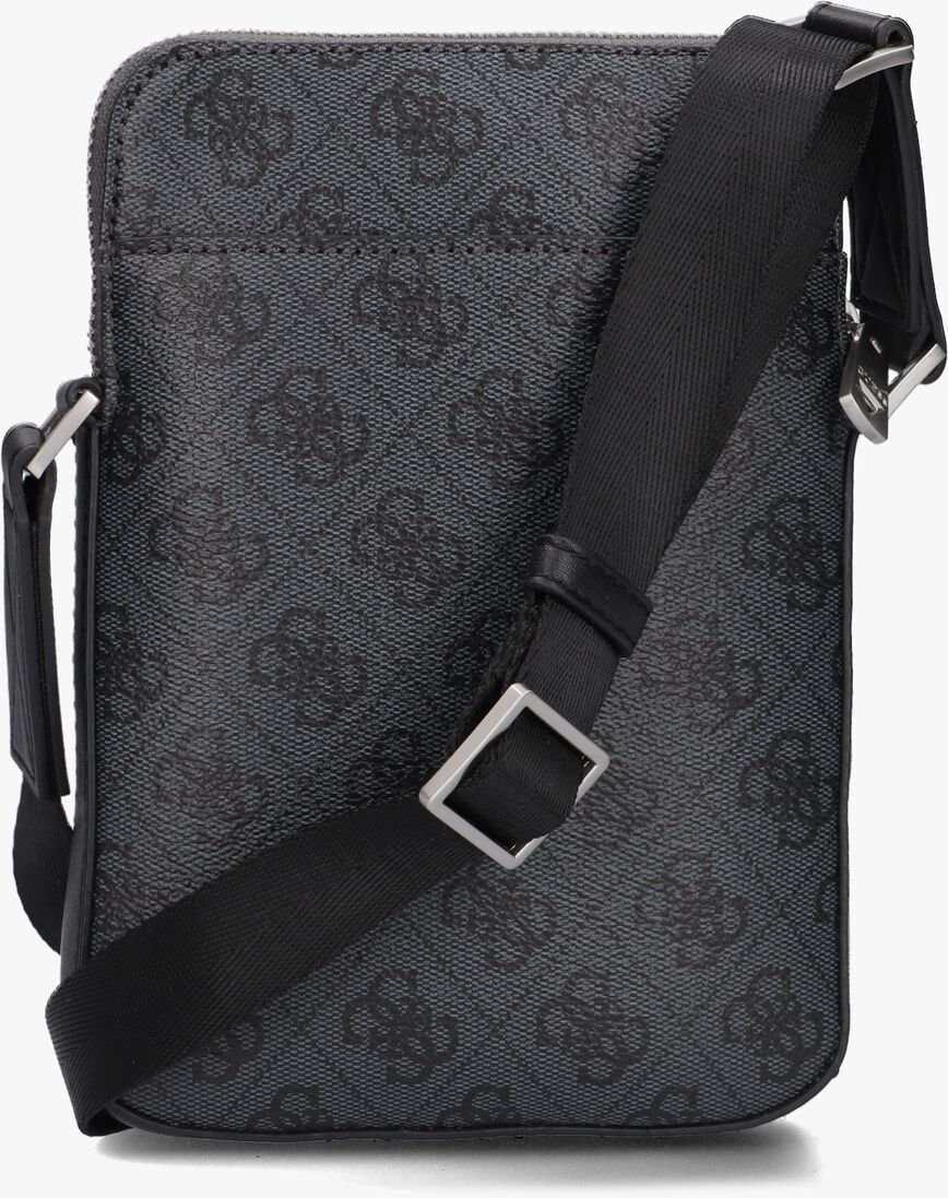 GUESS zwarte guess reportertas vezzola smart flat squared xbody