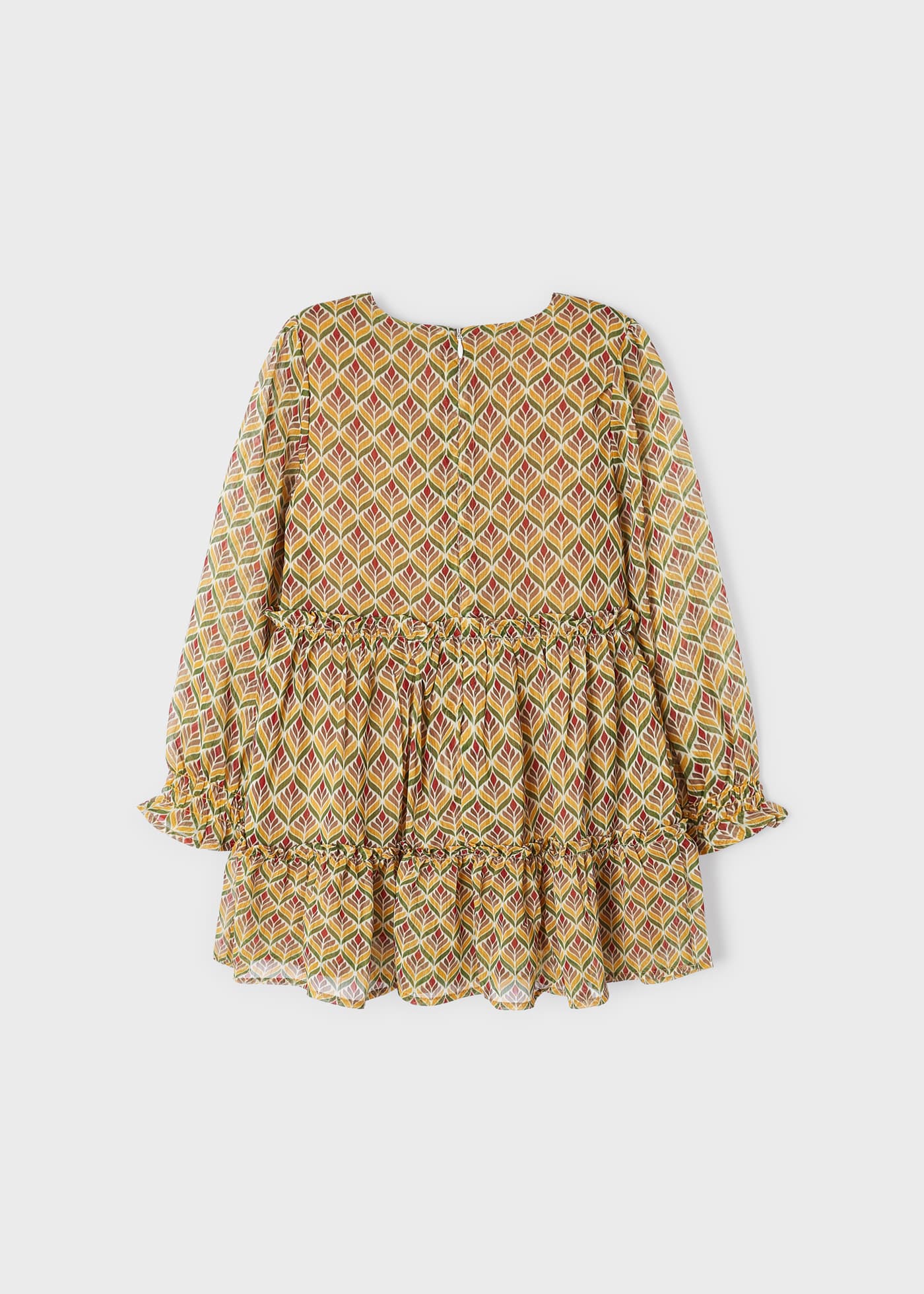 Vestido de chiffon com estampa geométrica para meninas