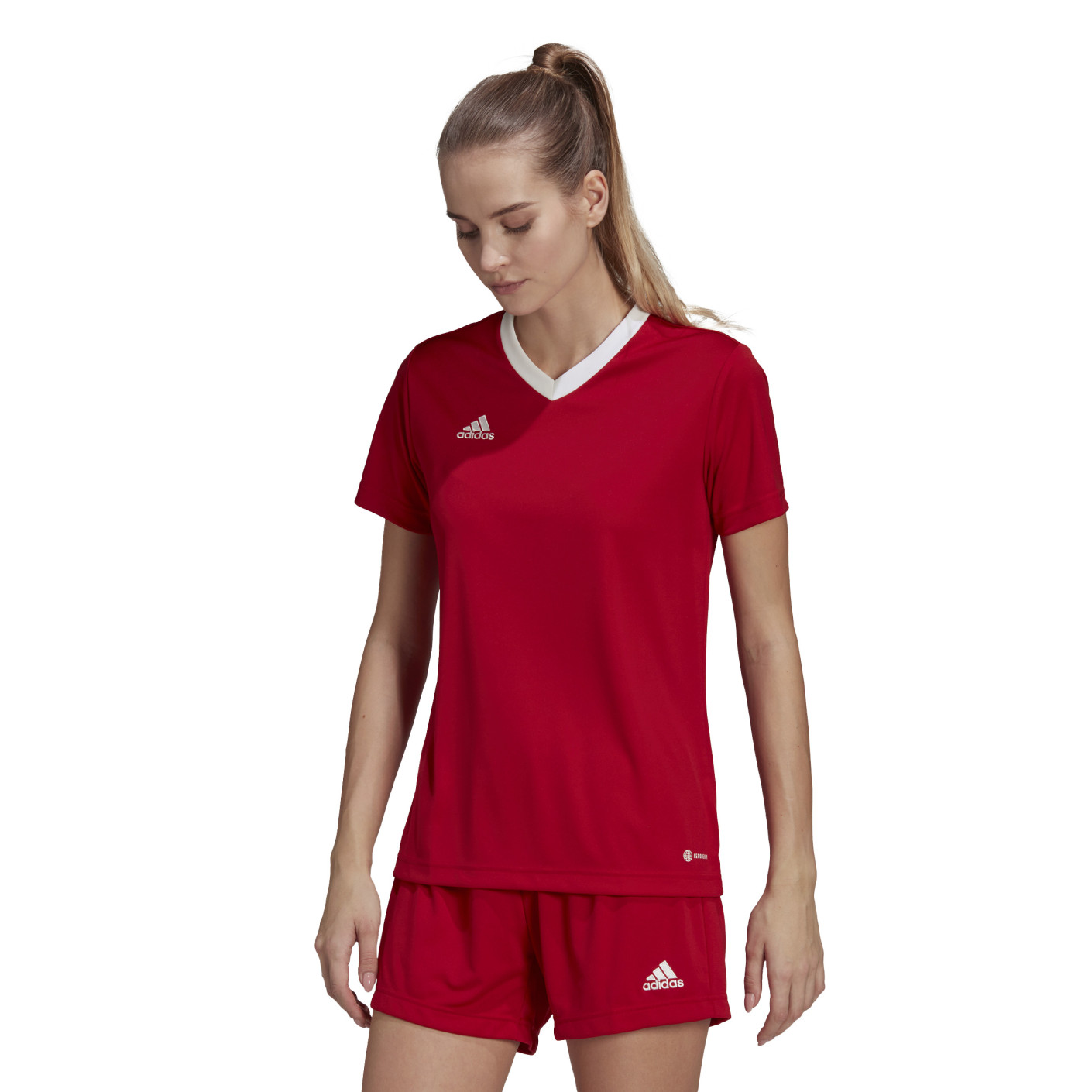 Adidas Entrada 22 Voetbalshirt Dames Rood Wit