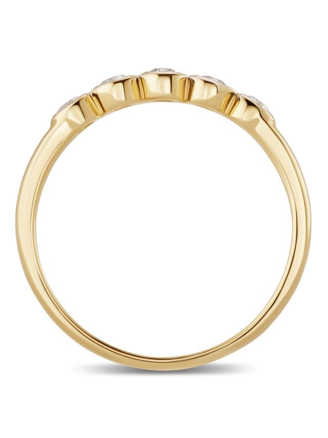 Rivière-Ring, 5 Brillanten, Gold 375 poliert