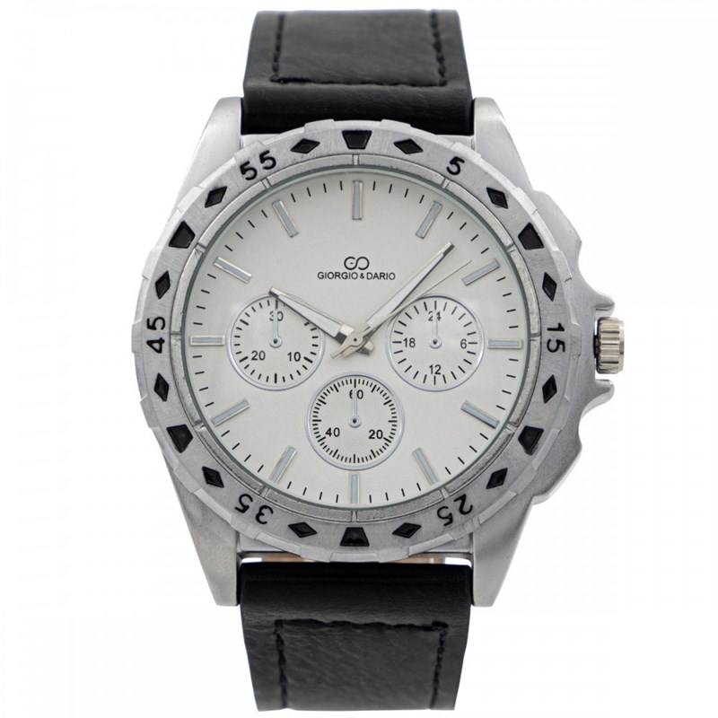 Montre Homme GIORGIO bracelet Cuir Noir