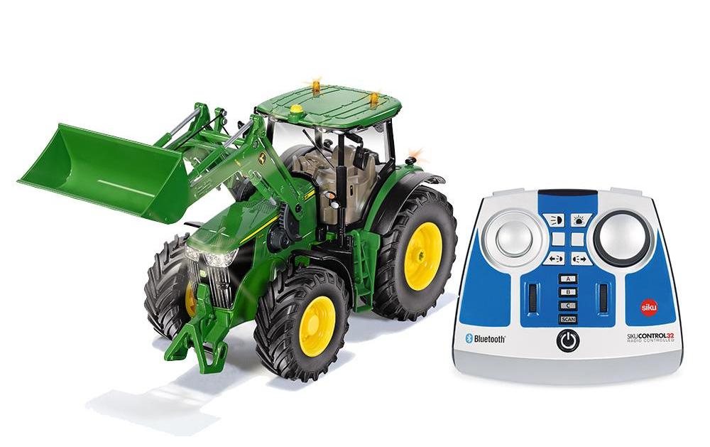 Traktor John Deere 7310R mit Controller RTR, 1:32<br>Siku Control Traktor mit funktionsfähigem Frontlader und Bluetooth Fernsteuerung