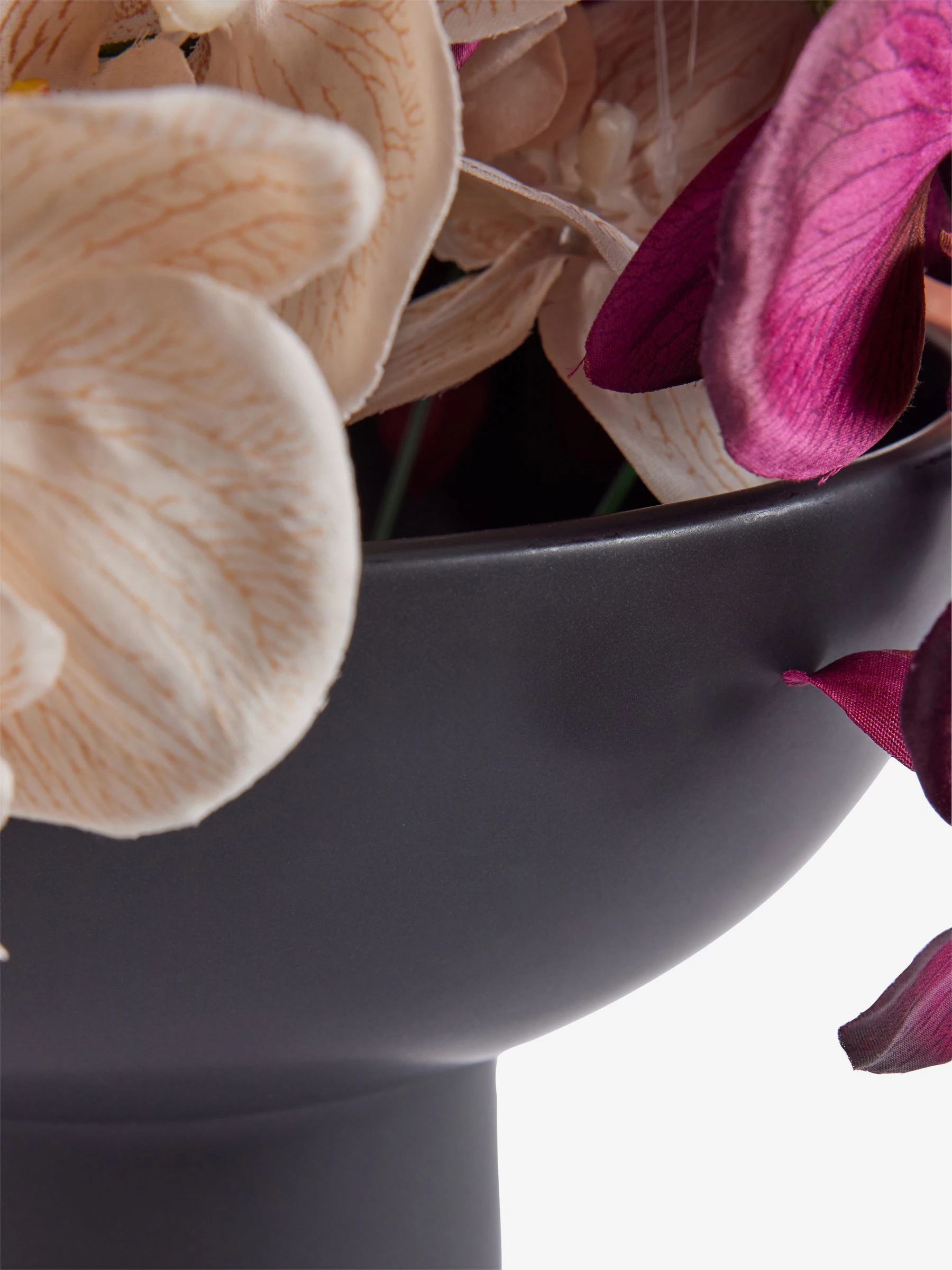 Artificial Orchid in Black Contemporary Vase