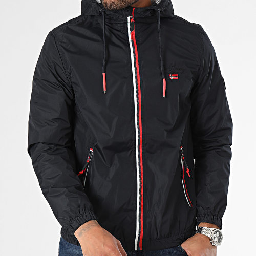 Coupe-Vent Zippé Capuche Bleu Marine
