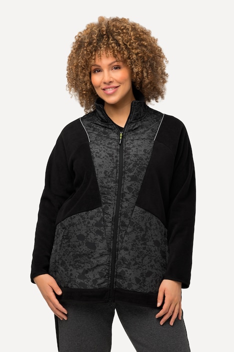 Fleecejacke, Color-Paspel, Stehkragen, 2-Wege-Zipper
