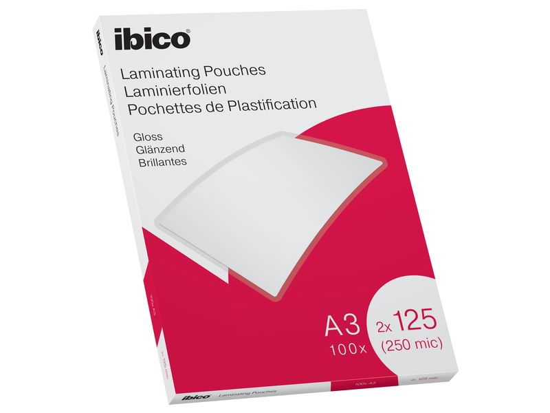 Ibico Laminierfolie Premium A3 125 µm, glänzend, 100 Stück Glänzende Premium Heisslaminierfolien
