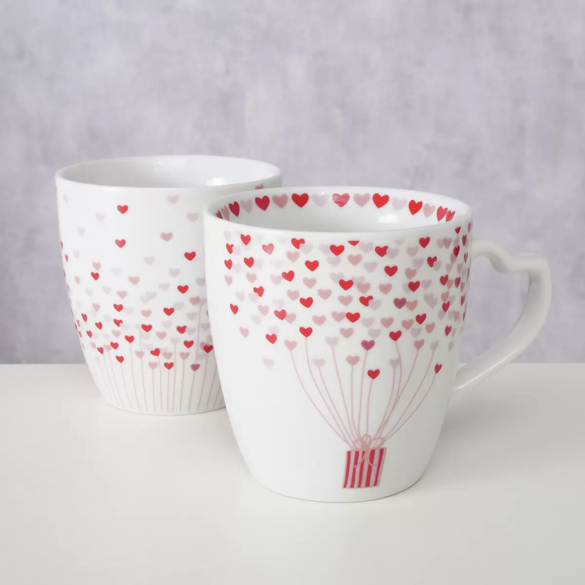 Jumbobecher Herz Sherine rosa,rot,weiss