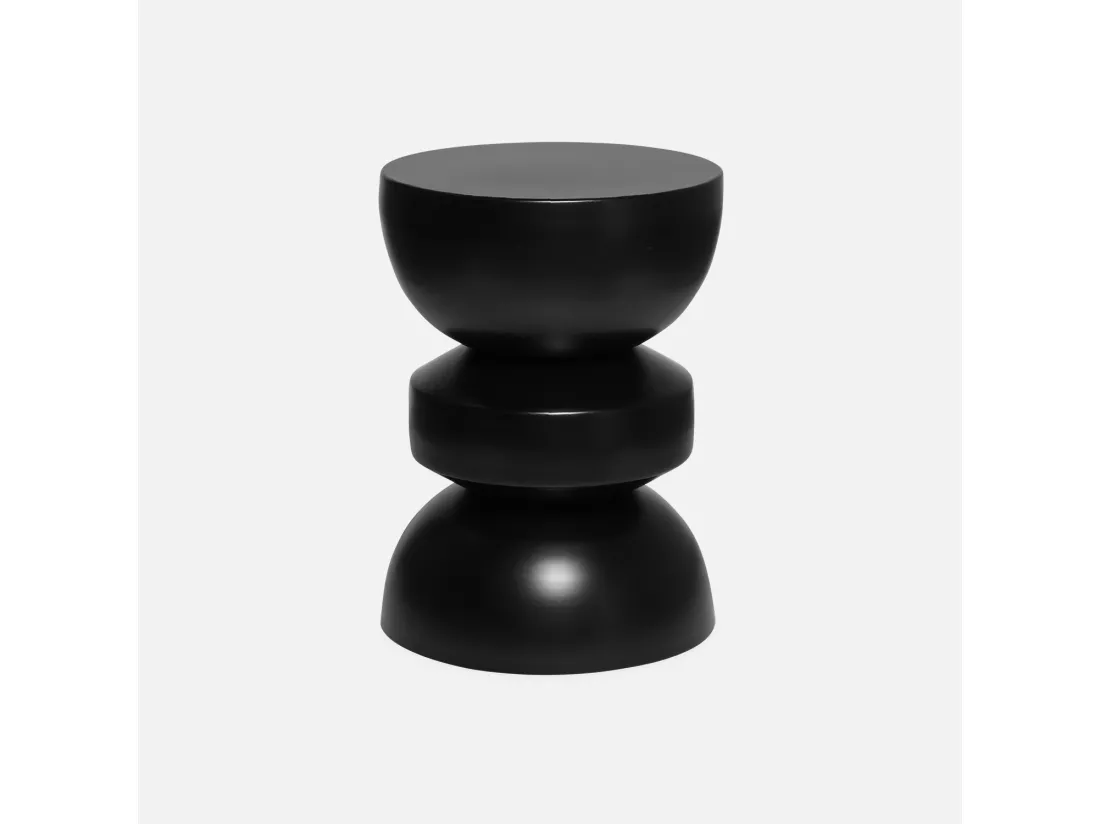 Table d'appoint. bout de canapé. table de chevet en métal. noir. Assa. Ø32 x H 44.5cm