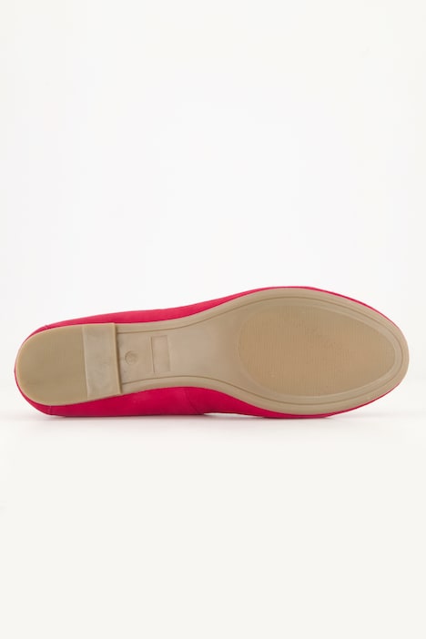 Leder-Ballerinas, Veloursleder, elastischer Einstieg, Weite H