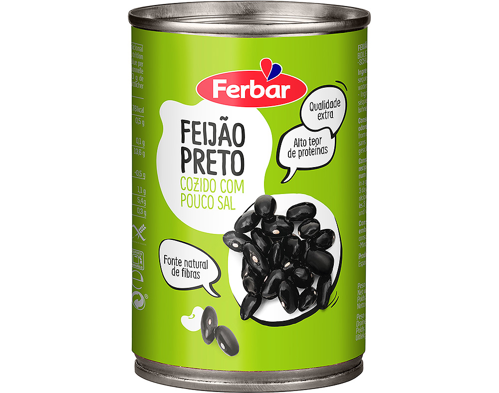 FEIJÃO PRETO FERBAR LATA 410(260)G