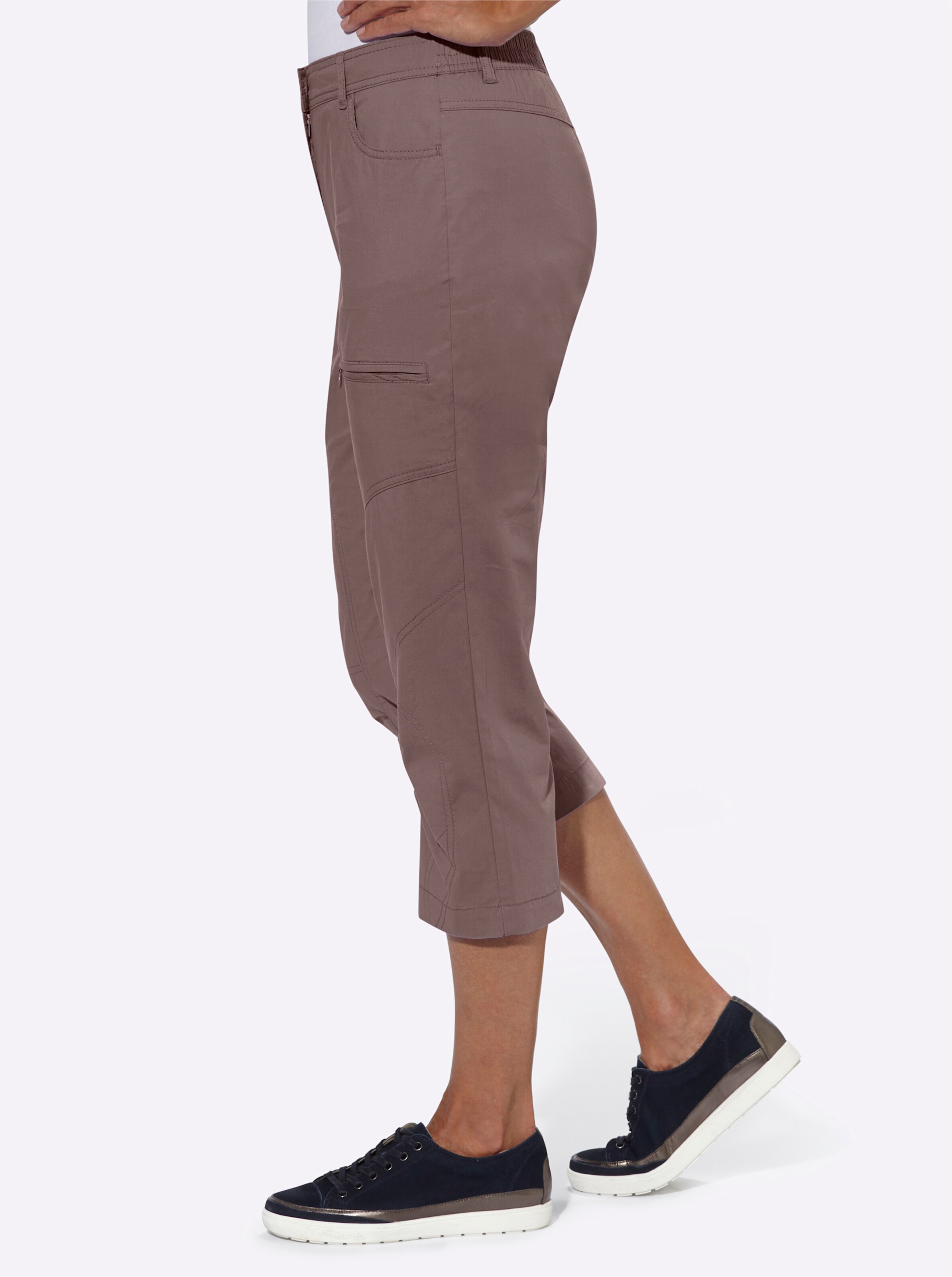 Capri-Hose in dunkeltaupe