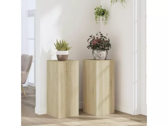 Supports pour plantes 2 pcs chêne sonoma bois d'ingénierie