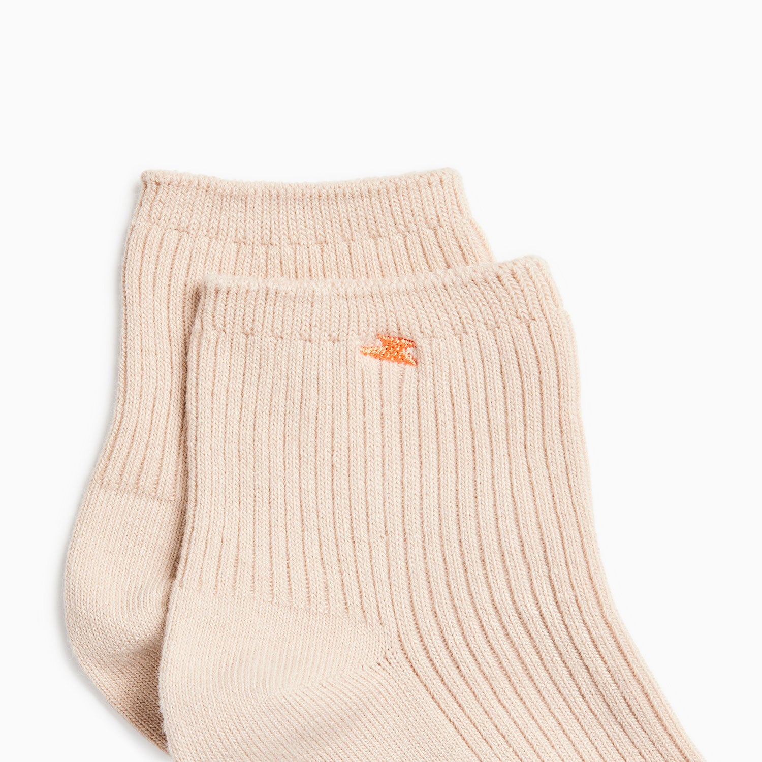 Chaussettes-Chaussettes courtes Amy beiges côtelées