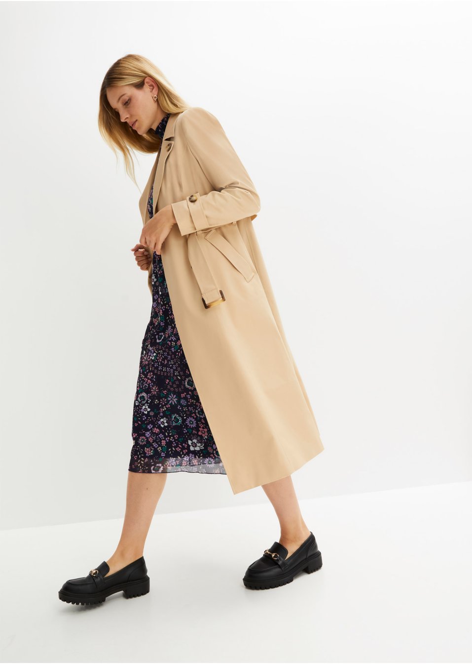 Trench-coat avec ceinture (Ens. 2 pces.)