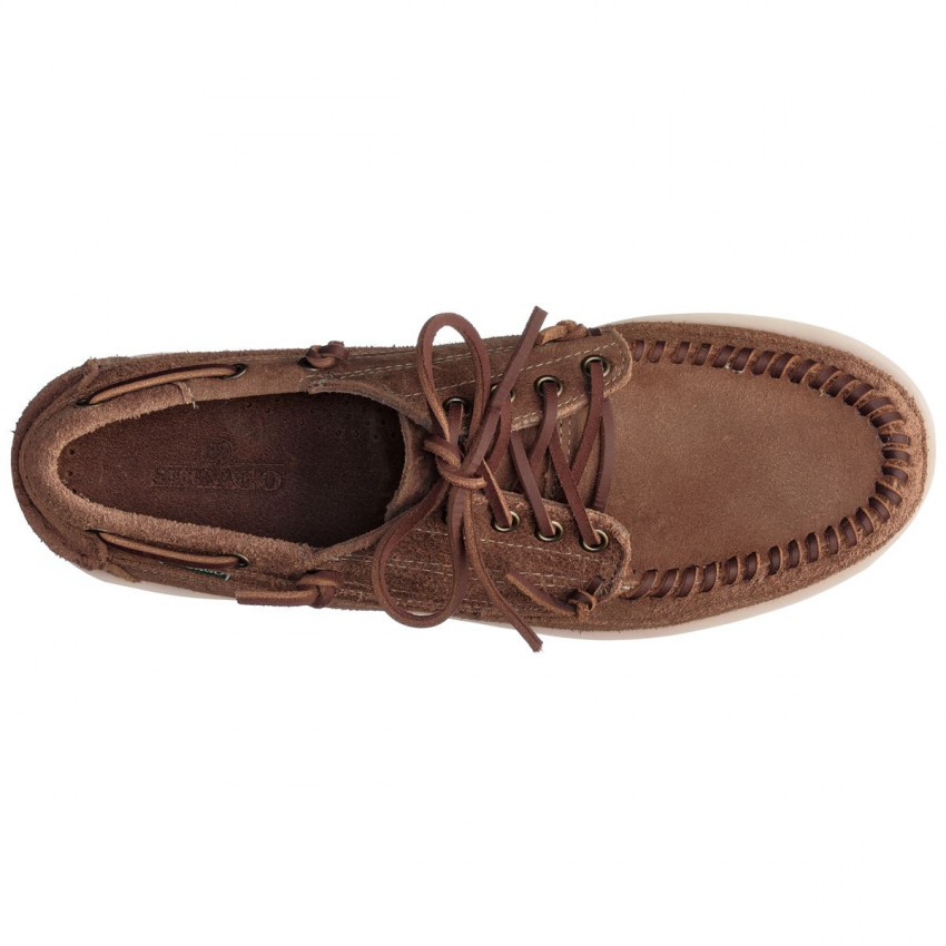 KEUKA Beige Camel-Mocassin en daim pour homme