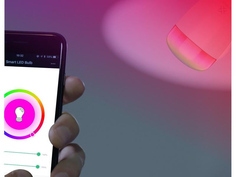 WOOX Leuchtmittel WiFi Smart Bulb RGB WW E27, 6W, 2700K-650 Smarte LED Glühbirne für E27 Fassungen