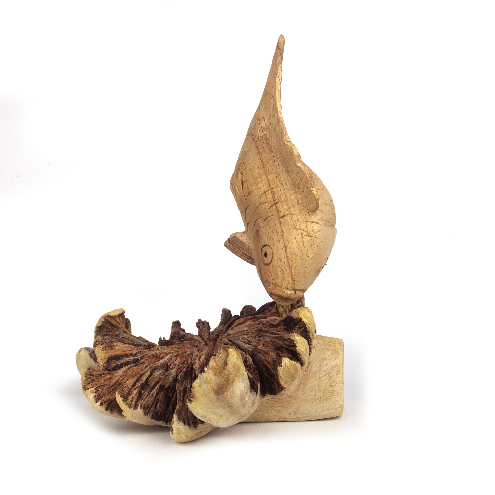 Figur 'Goldfisch' aus Holz, H 15 cm, B 13 cm, T 13 cm von fischer's lagerhaus