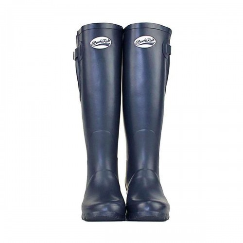 Botas de chuva femininas de cano alto na cor azul marinho