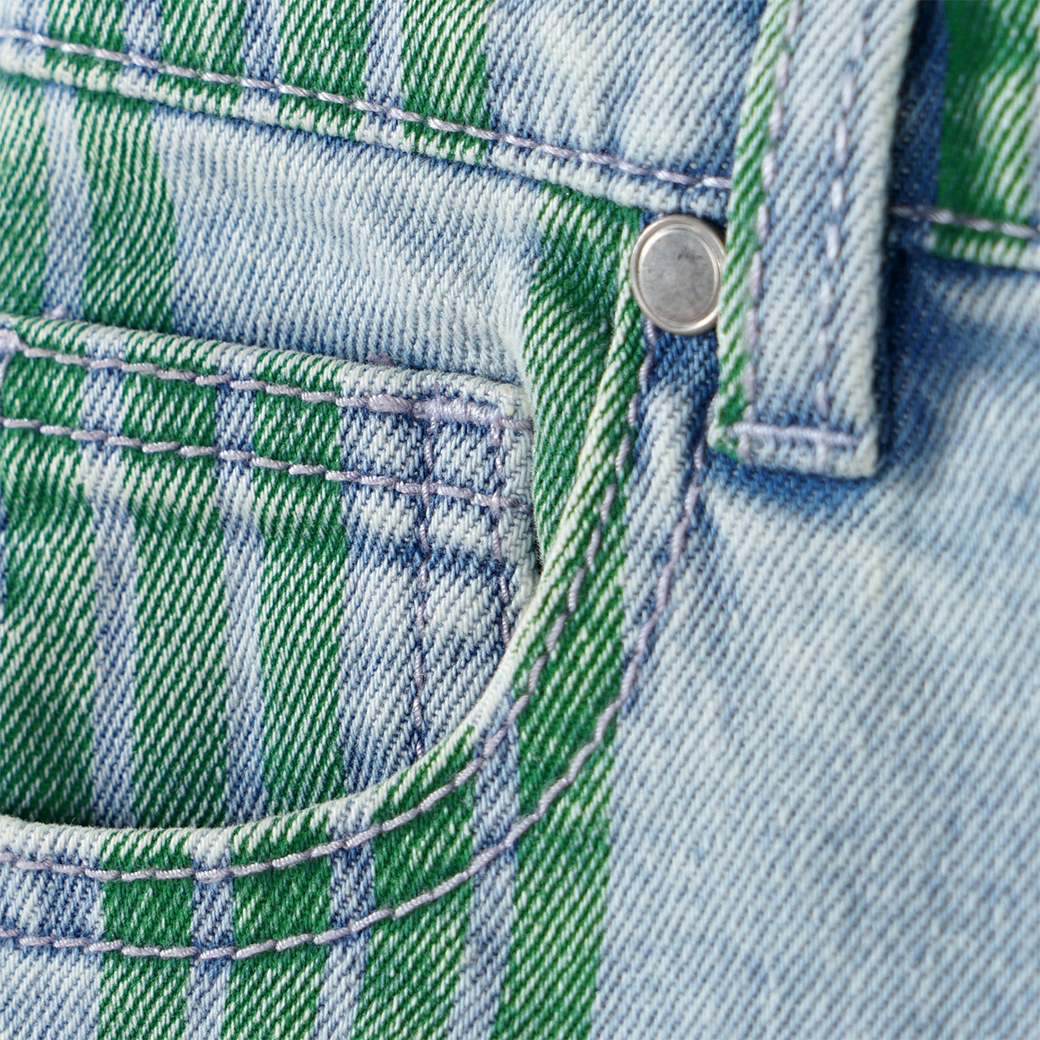 Jonas Nielsen Jungen Jeansshorts mit Streifen-Allover hellblau