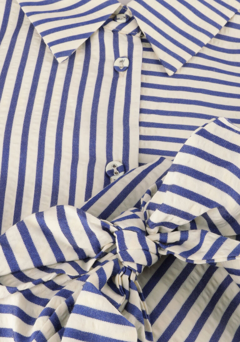Y.A.S. blauw/wit gestreepte y.a.s. blouse yassta ls tie shirt s.