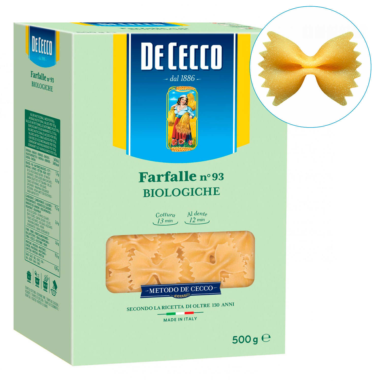 Farfalle bio n°93 De Cecco