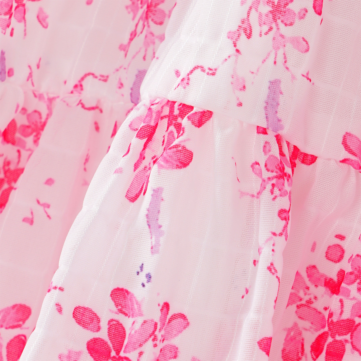 Topolino Festliches Mädchen Kleid mit Blumen-Muster pink / weiss