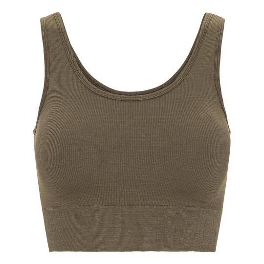 Moonchild Soft Rib Seamless Crop Top Womens Sage