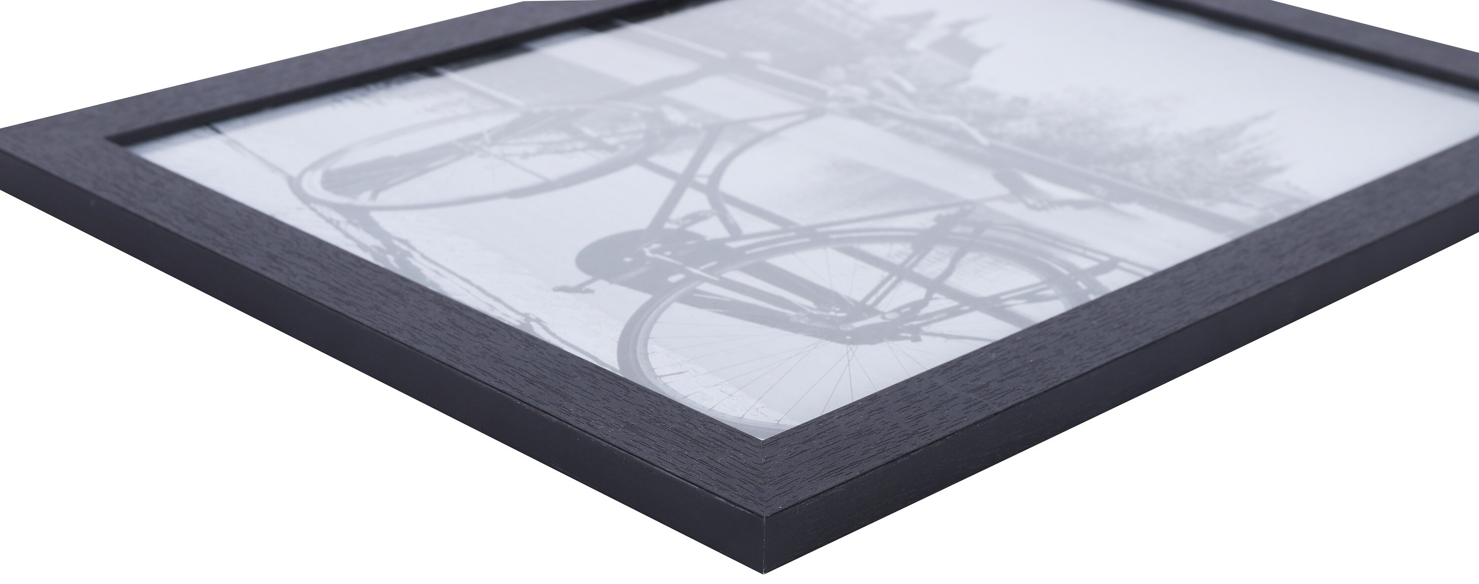 Ecosa Bilderrahmen 30x40cm Echtglas MDF Wandhalterung schwarz
