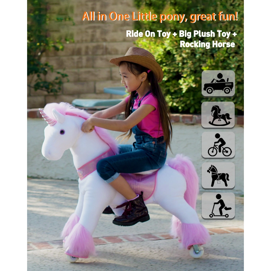 PonyCycle® Pink Unicorn mit Bremse - groß