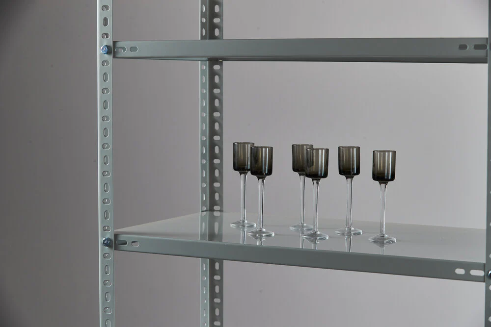 Lyngby Glas  Snapseglas på fod, grå - 6 stk.