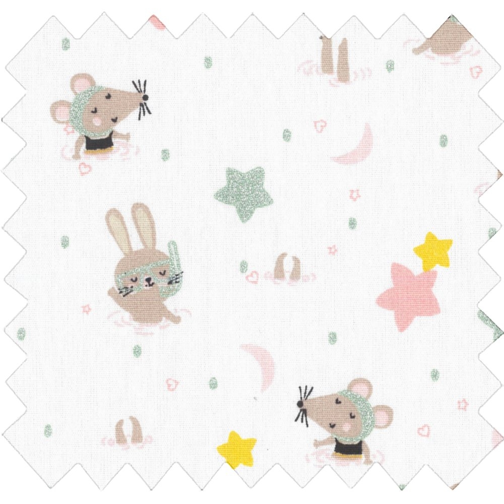 Coupon Tissu 1 M Souris Rêveuses Ex935