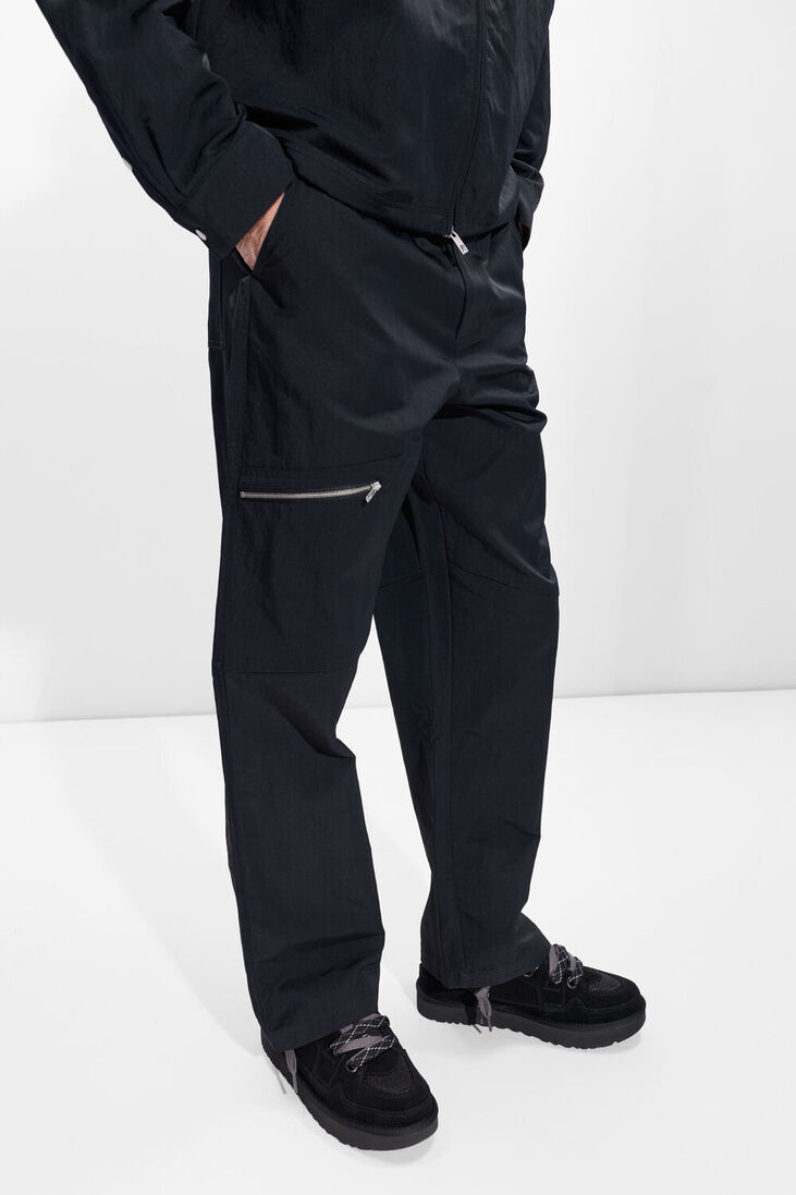 zwarte represent cargobroeken nylon workwear pant