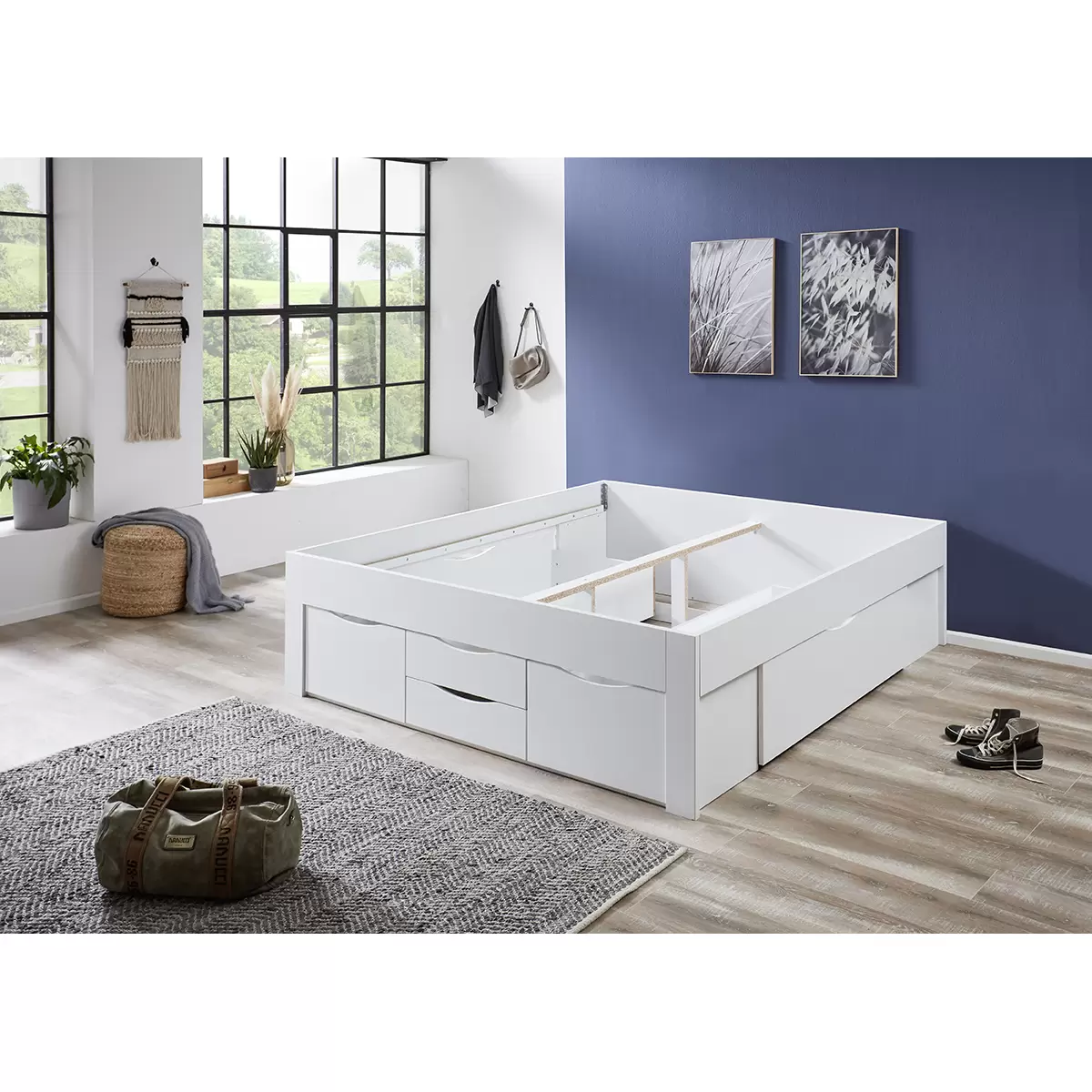 Stauraumbett Noah 180x200 weiss