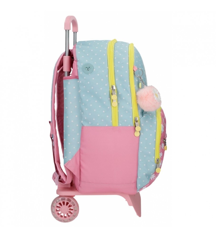 Mochila escolar Enso EnsoDaisy com rodinhas rosa