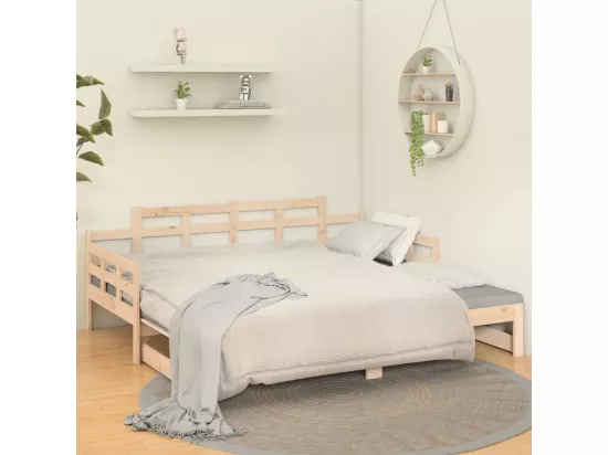 Lit coulissant sans matelas bois de pin solide