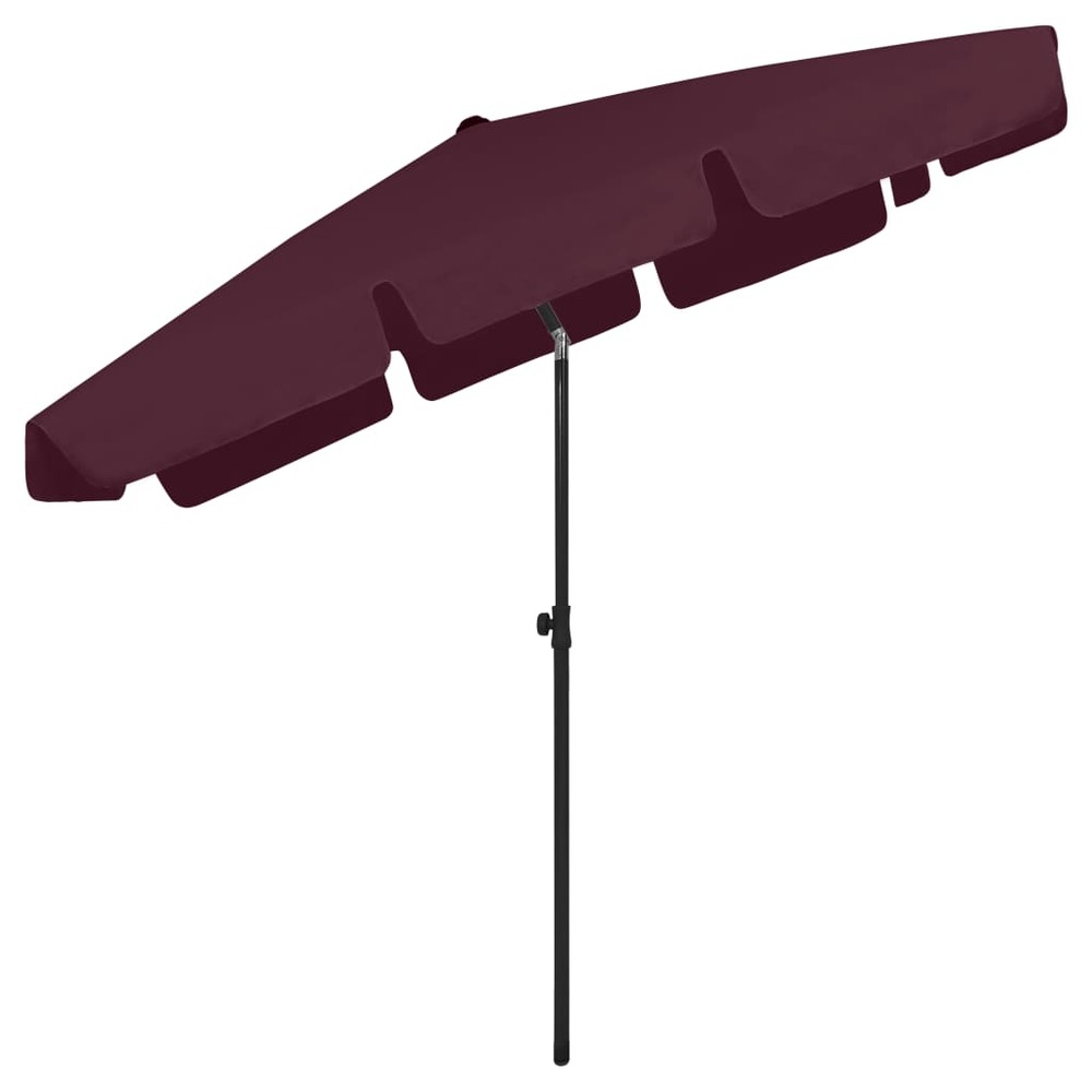 Parasol de plage 200 x 125 cm rouge bordeaux