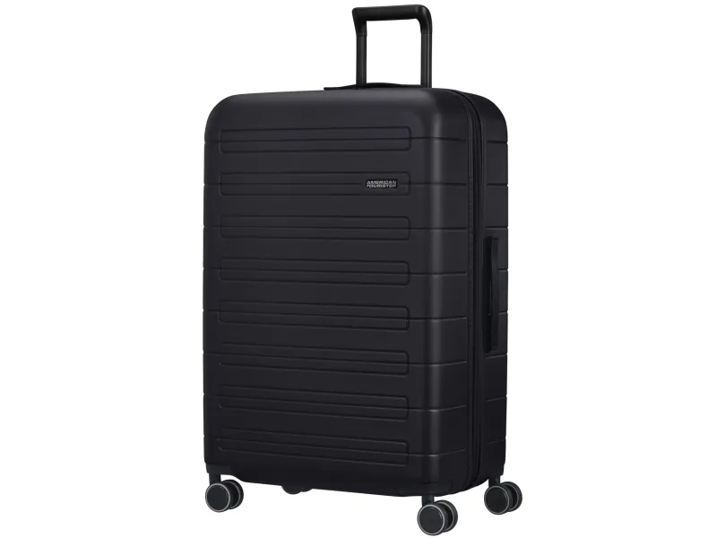American Tourister Spinner, Trolley, Hård skal, Sort, Stor, Polykarbonat (PC), Polyethylenterephthalatfolie (PET)