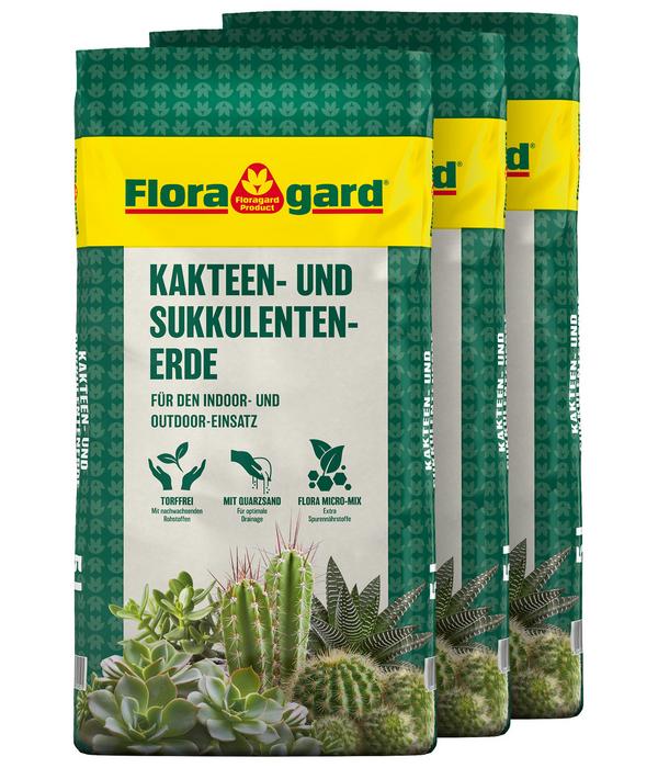 Floragard Kakteen- und Sukkulentenerde, 3 x 10