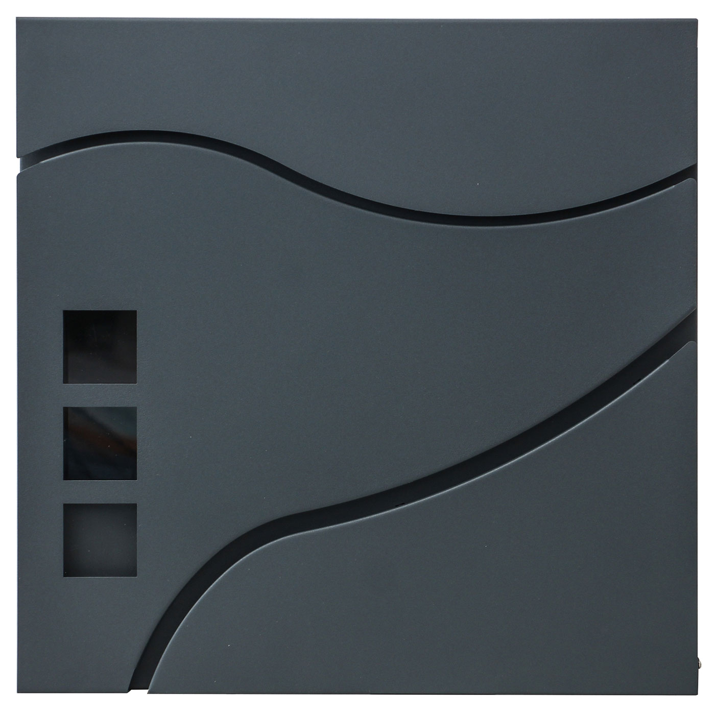 Briefkasten MCW-B31, Wandbriefkasten Postkasten Zeitungsfach pulverbeschichtet ~ anthrazit
