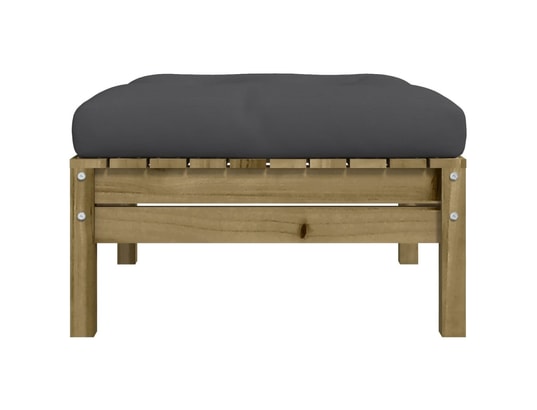 VIDAXL - Pouf Repose-pied de jardin avec coussin bois de pin imprégné