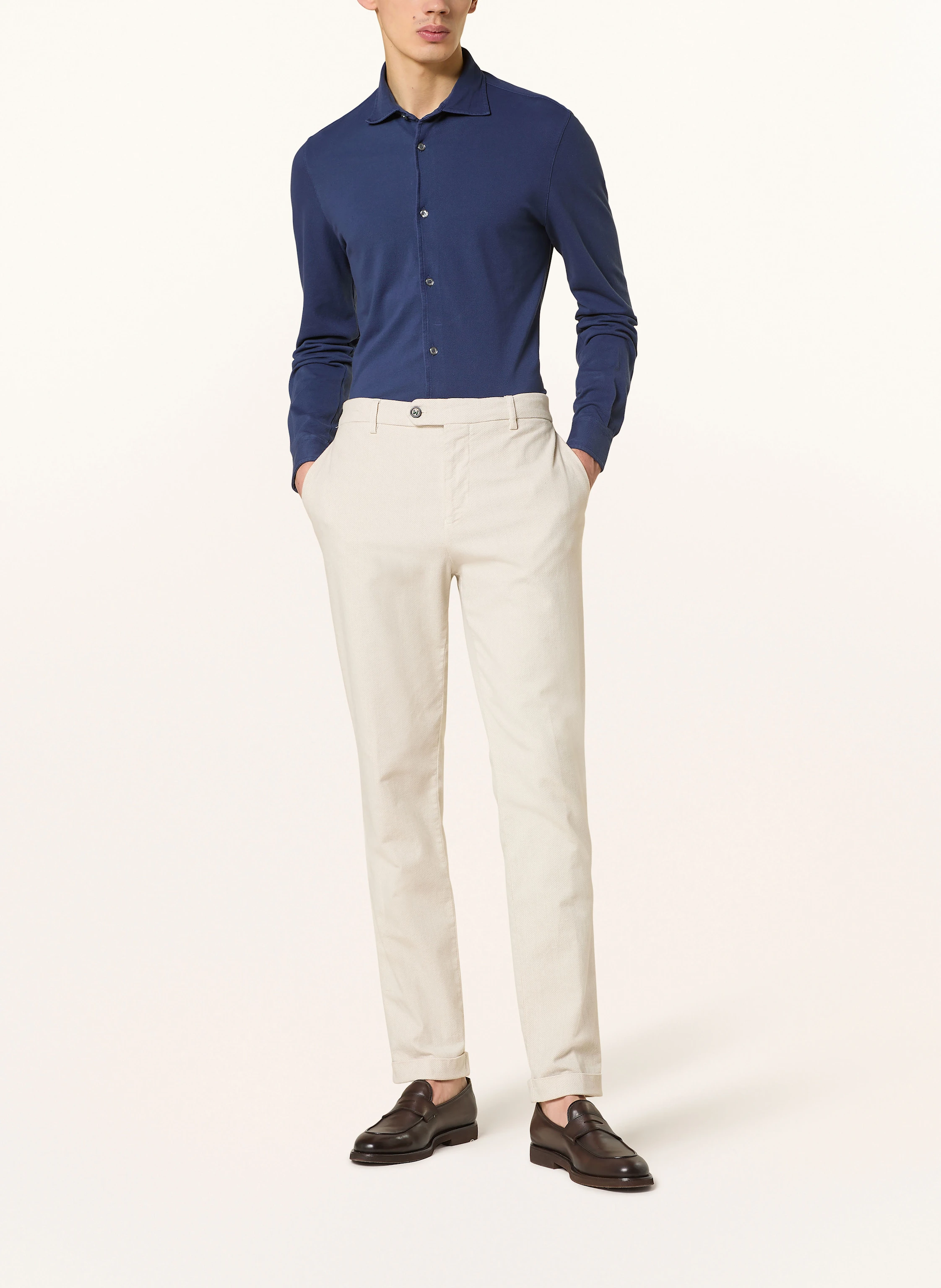 FEDELI Piqué-Hemd Custom Fit