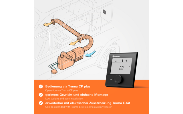 Truma VarioHeat comfort Heizung mit automatischer Leistungsregelung inkl. CP Plus Bedienteil 3700 W