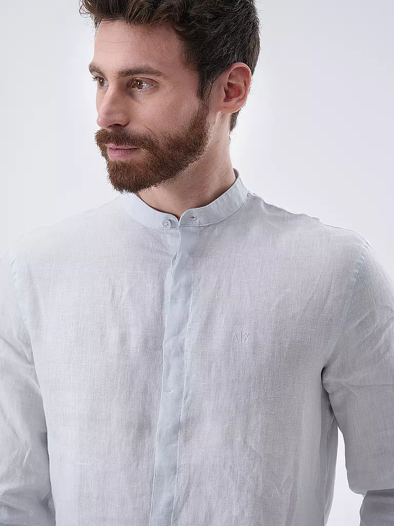 ARMANI EXCHANGE Leinenhemd Regular Fit  hellblau
