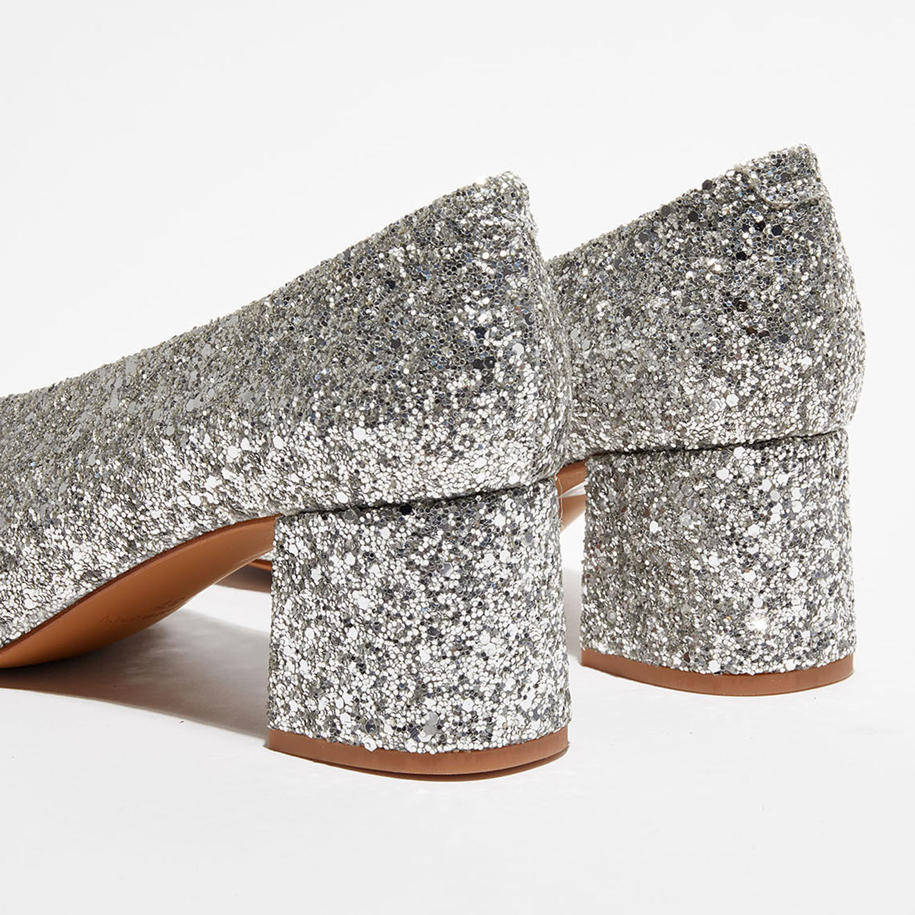 Apologie Escarpins en Glitter Juliette argentés - Talon 5,5 cm
