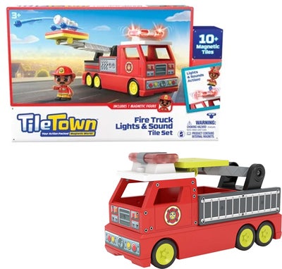 Tile Town Brannbil Magnetsett 17 Brikker